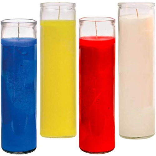 Velas De Oración Rojo, Amarillo, Azul Y Blanco (paquet...