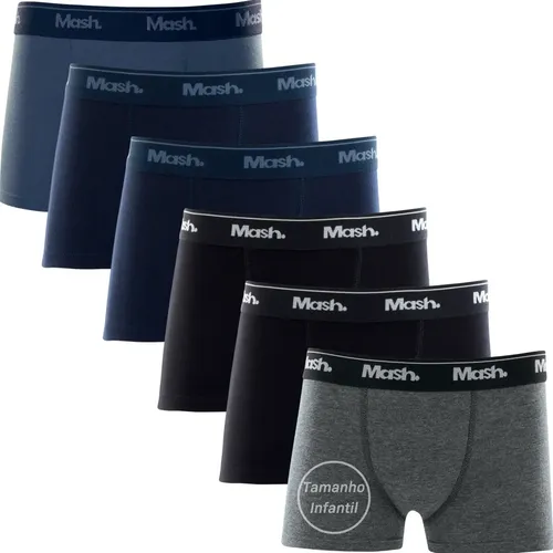 Kit 6 Cuecas Boxer Infantil Mash Box Menino Algodão Original.