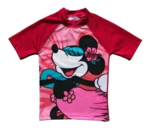 Remera Manga Corta Minnie Mouse Con Filtro Uv Factor 50