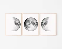 Comprar Set X3 Cuadros 35x50 Cm. Completos Fases De La Luna 