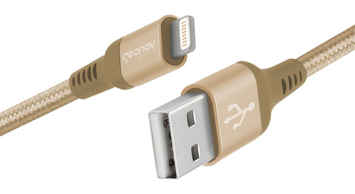 Cabo Lightning Nylon 1m Dourado iPhone 7 8 X Geonav