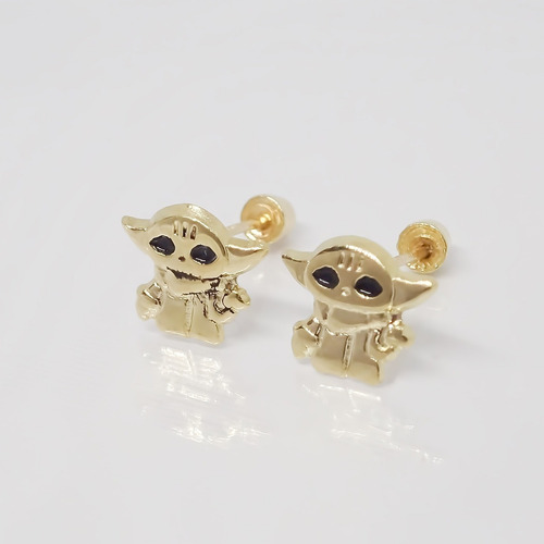 Amor Eterno - Broqueles Aretes Star Wars Yoda Bebé / Oro 10k