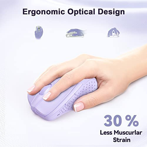 Ratón Tecknet Pro M003 En Ámbrico/lavanda