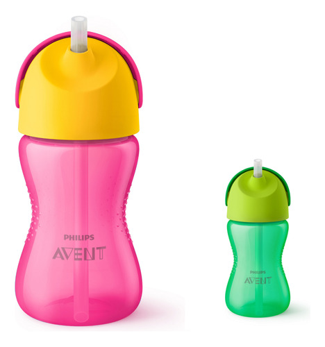 Copo Avent Dinossauro Antivazamento C/ Canudo 300ml 12m+