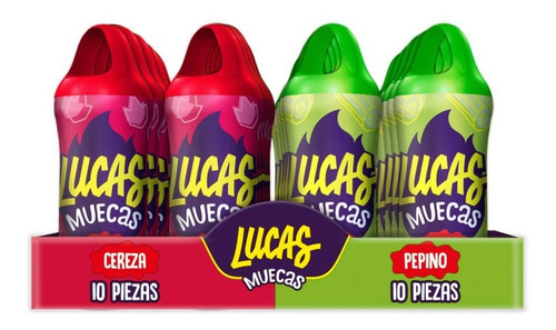 Paleta Con Chile En Polvo Lucas Muecas Cerez Y Pepino 20 Pza
