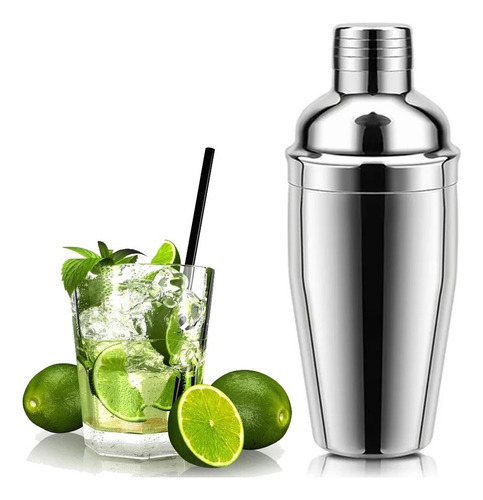 Coqueteleira Bar Man Profissional Inox Drink Caipirinha Bar Cor Prateado