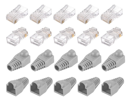 Conector Rj45 Cat6 Extremo Enchufe Modular 8p8c Cubierta Red