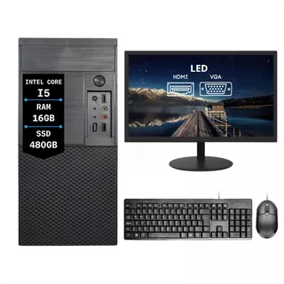 Computador Completo Intel I5 16gb Ssd 480gb Com Wifi Monitor