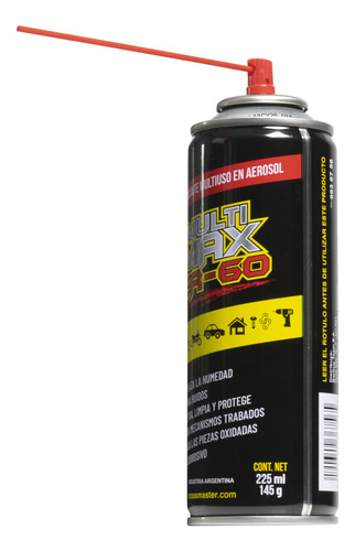 Imagen 2 de 5 de Lubricante Multiuso Aerosol 225 Ml Crossmaster 9936756