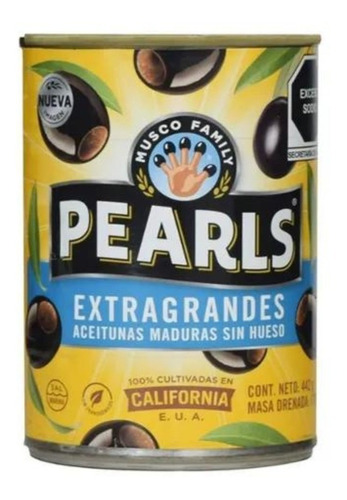 Aceitunas Negras Black Pearls Extra Grandes 6 Pzas De 170gr