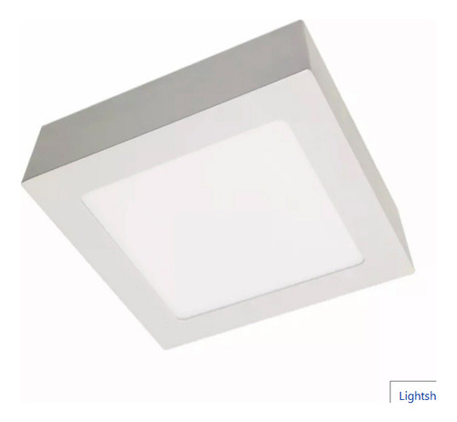Luminaria Panel Plafon Aplicar Blanco Cuadrado 6w Interelec