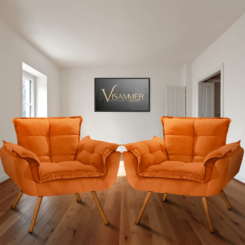 Kit 2 Poltrona Poltrona Poltrona Macia Confortavél Visammer Cor Terracota