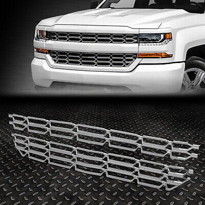 For 16-18 Chevy Silverado 1500 2pcs Chrome Honeycomb Mesh 