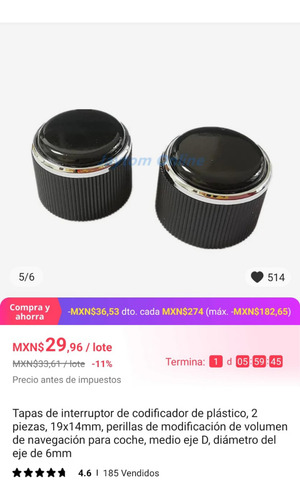 Par De Perillas Estereo Radio Volumen Genérico Varios Modelo