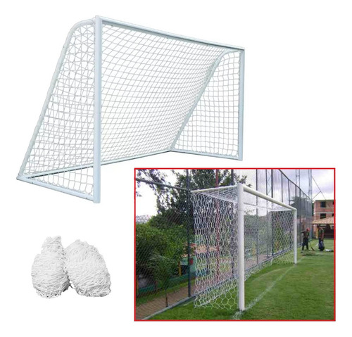Par Rede Futebol Society 6m Requadro Colméia Seda 4.0 Pangué