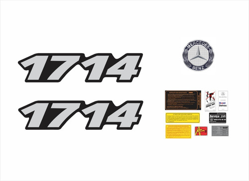 Kit Adesivo Mercedes Benz 1714 Emblema Resinado 18056 Cor Não se aplica