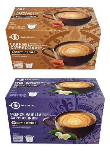 Barissimo Cappuccino Coffee Cocoa Pods 2 Pack K-cup Compatib