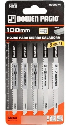 Hoja De Sierra Para Metal 8 Dientes X 5u Dowen Pagio 9999374