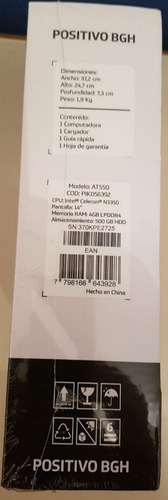 Notebook Positivo Bgh 14 At 550 Celeron N3350 Hd 4gb 500gb.
