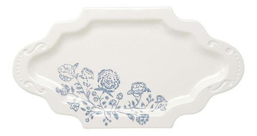 Platon Mud Pie Floral Cottage Grande Blanco/azul