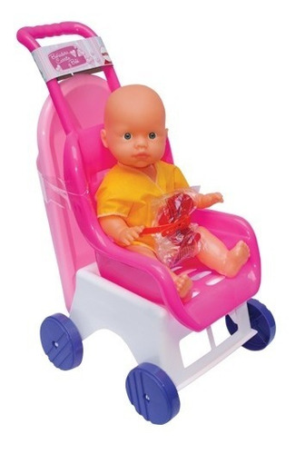 Carrito Con Bañera Y Bebe Baño Juguete Bebote Nena Antex Ct