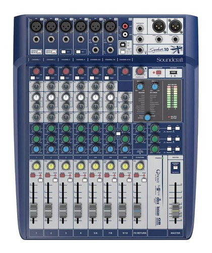 Mesa Som 10 Canais Soundcraft Signature 10 Mixer Usb