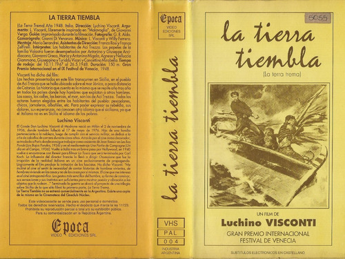 La Tierra Tiembla Vhs Luchino Visconti Max_wal