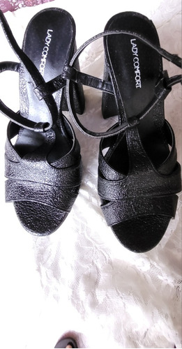 Sandalias De Fiesta Negras. Talle 35