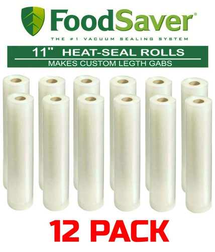 12 Rollos De Bolsas De Vacío Foodsaver Originales 28cm X 4.8