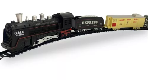 Pista Trem Locomotiva Vagões Trilho com 103,5cm Luz e Som – Maior Loja de  Brinquedos da Região