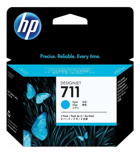 Hp 711 Cyan 3-pack 29ml Tinta Amplio Formato Cz134a