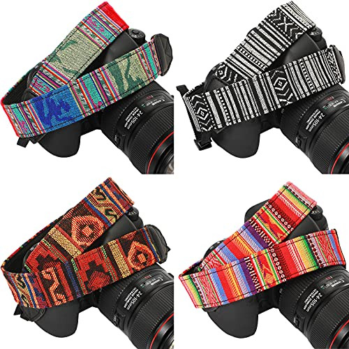 4 Pieces Woven Vintage Camera Strap For All Dslr Slr Camera