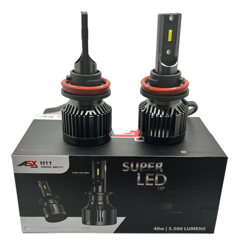 Super Led H11 Lampada Iluminação Asx 6000 Kelvin 12 24v 40w