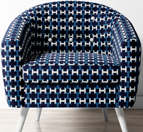 Tecido Sofá Cotone Impermeável Estampas Diversas 10x1,40 Cor Azul Desenho Do Tecido Cruz