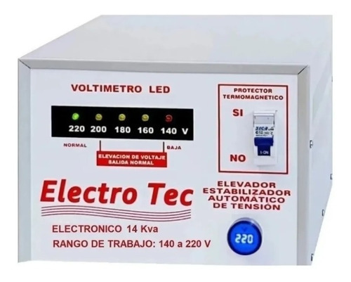 Estabilizador Elevador Automático Tension 14000 Va 140-220v
