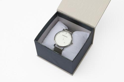 Imagen 7 de 10 de Combo Reloj Cronos Tempus Y Silver Con Fecha Ultra Fino