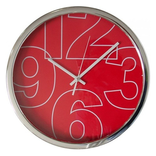 Reloj Pared Rojo Diámetro 30cm 91573 Bazarnet.
