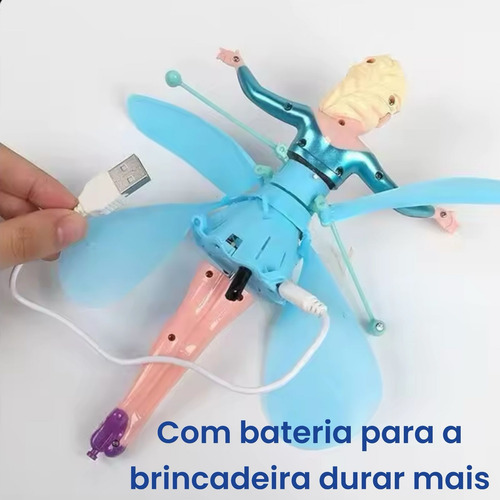 Boneca Fada Voadora Fadas Mágica Com Sensor De Mão Brinquedo