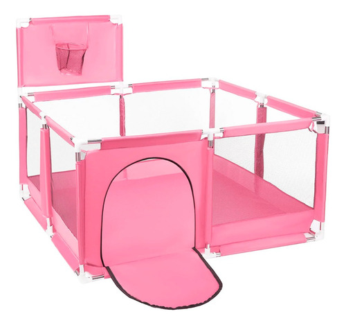 Corral De Seguridad Bebe Con Aro 126x126 Cm Rosado