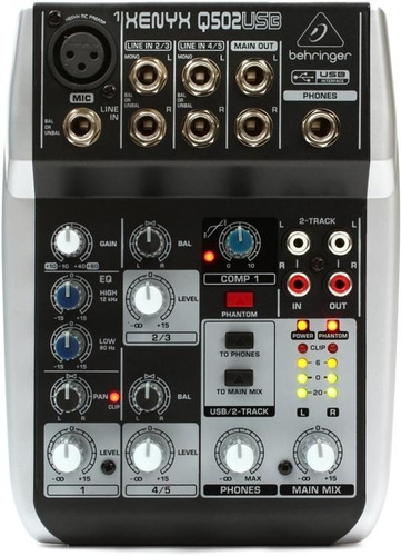 Consola Análoga Behringer Xenyx Q502 5 Entradas Usb Phantom