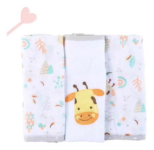 Cuero Bebe Toalhinha Baby Kit 03 Fraldas Gijo Animals