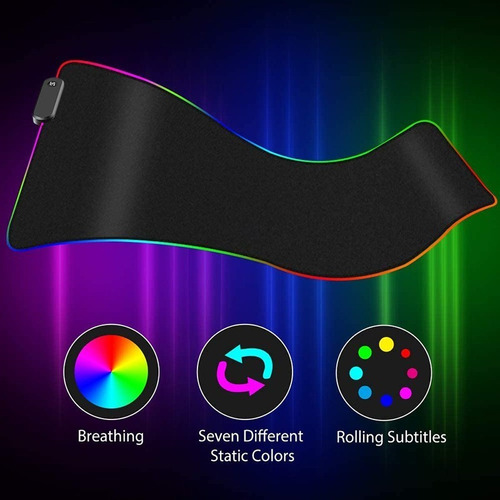 Imagen 5 de 7 de Mouse Pad Gamer Alfombrilla 900 X 400 X 4 Mm Negro Glowing