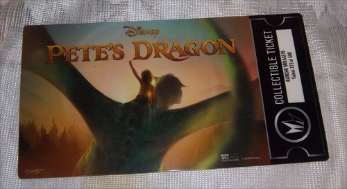 Disney Mi Amigo El Dragon Pete´s Dragon Imax Ticket Plastico