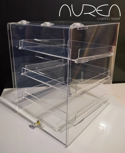 Imagen 3 de 4 de Exhibidor Panacrílico Transparente De 3 Mmcon Una Puerta