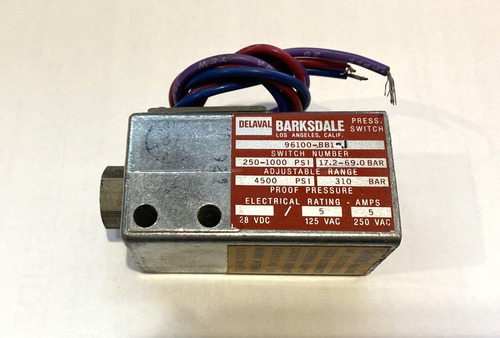 Barksdale 96100-bb1-j Pressure Switch 250-1000 Psi  14.2 Eeo