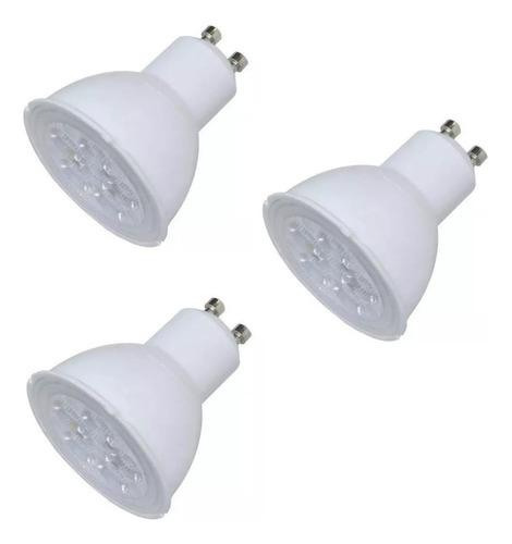 3 Lámparas Led Gu10 6x1 Watts Blanca Fría O Cálida 