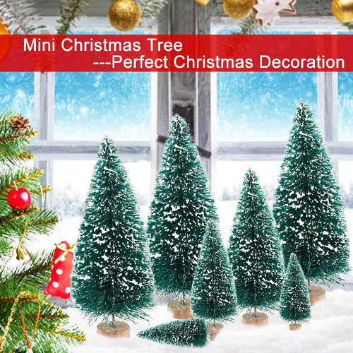 34 Mini Pine Trees, Winter Snowy Christmas Decoration