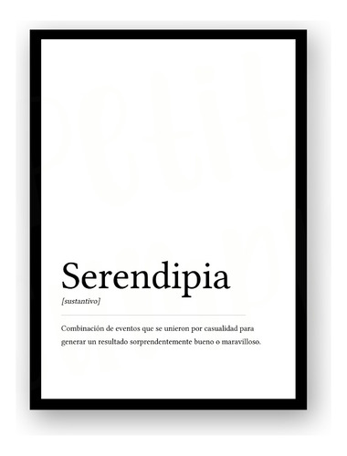 Poster Imprimible Serendipia Definicion Poster Decorativo