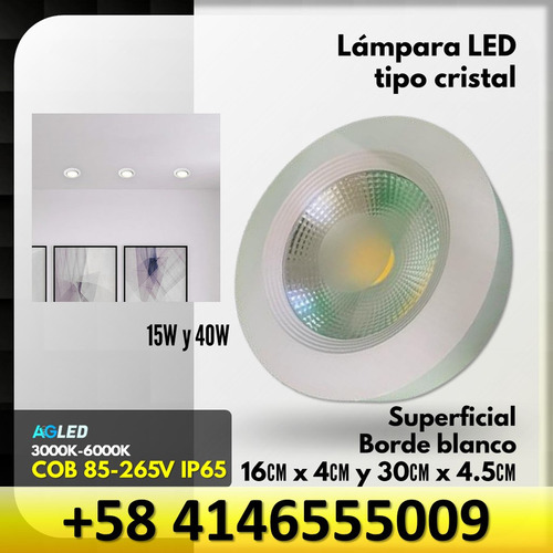 Lamp Led Cob 40w Circ 6k 85-265v Superf Cristal B Bl 30x45