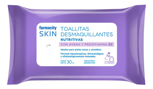 Toallitas Desmaquillantes Farmacity Skin Avena B5 X 30 Un